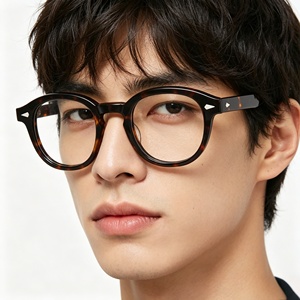 <span class=keywords><strong>Gafas</strong></span> Estilo <span class=keywords><strong>Johnny</strong></span> <span class=keywords><strong>Depp</strong></span> para Hombre <span class=keywords><strong>con</strong></span> Filtro de Luz Azul Montura de Acetato Lentes Transparentes de Marca de Diseñador para Ordenador Redondas Masculinas - Product Image 2