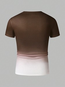 Camiseta de Verano para Hombre: Cuello Redondo Degradado, 100% Algodón, Cómoda, Transpirable, Elegante, Versátil, Estilo Casual - Product Image 2