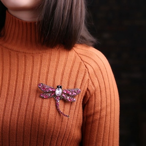 Broche de Lujo con Pedrería Colorida para Mujer, Diseño de Libélula, Joyería para Vestidos y Abrigos - Product Image 4