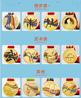Médaille de boxe en métal d'arts martiaux, médailles d'or, d'argent et de bronze avec sérigraphie pour les sports de compétition, vente en gros