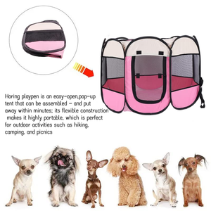 Pet <b>Portable</b> Foldable Stainless Steel Playpen Exercise Kennel <b>Dogs</b> Indoor/Outdoor Tent Carrying Case Collapsible Travel <b>Bowl</b> - Product Image 5