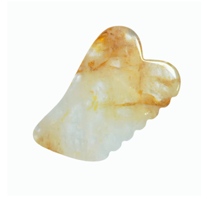 Wing Shaped Bulk Golden Healer Guasha Board OEM Natural Crystal Skin Rejuvenation Facial Scraper - Product Image 1