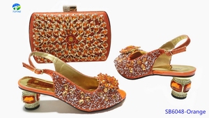 <span class=keywords><strong>Scarpe</strong></span> con <span class=keywords><strong>tacco</strong></span> basso con borse abbinate tipo italiano Set borsa borsa africano cera - Product Image 4