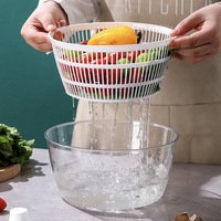 Hete Huishoudelijke Keuken Salade Tool Dehydrator Groentebassin Fruit Spin Droger Handschudden Om Water En Centrifuge Te Verwijderen