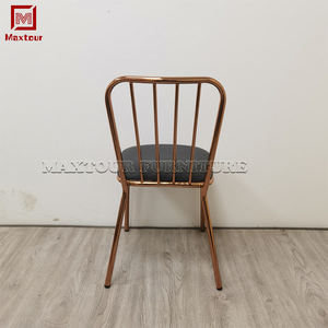 Luxo hotel banquete salão forte ouro rosa cromo <span class=keywords><strong>metal</strong></span> jantar cadeira moderna - Product Image 5