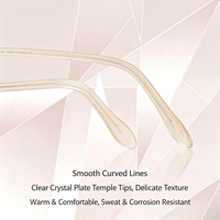 50043 Bingkai Kacamata Wanita Semi-Rimless dengan Tampilan Alami untuk Mengurangi Tanda Penuaan & Membuat Wajah Terlihat Lebih Kecil, Terbuat dari Paduan Logam
