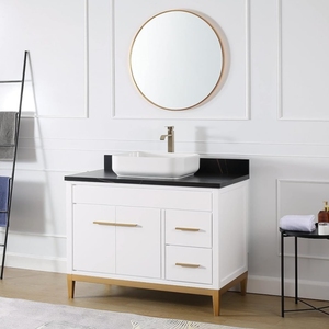 <span class=keywords><strong>Mobile</strong></span> <span class=keywords><strong>Bagno</strong></span> Moderno Contemporaneo in Legno da 36 Pollici, Ecologico e Durevole, di Lusso, con Lavabo e Top in Pietra - Product Image 1