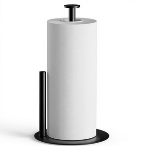 ที่วางกระดาษเช็ดมือแบบตั้งโต๊ะ สีดำ วัสดุโลหะ พร้อมแขนสปริง - Product Image 1