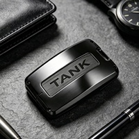 Housse de clé en alliage de zinc avec porte-clés compatible avec TANK 300 500 Tank300 Tank500, étui de protection pour clé de voiture à 4 boutons