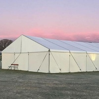 Tente de mariage ZC personnalisable à double couche avec cadre en aluminium blanc, éclairage LED, couverture en PVC imperméable, événements en plein air, expositions