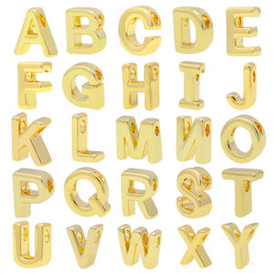 Joyería Hip Hop 26 Colgantes con Iniciales Mini Dijes Brillantes de Letras del Alfabeto Bañados en Oro de 18K para Fabricación de Joyería DIY Collar y Pulsera - Product Image 2