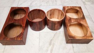 Tazones de madera hechos a mano para alimentar y dar de beber a perros, tazones de entrenamiento para cachorros, fabricante mayorista en India - Product Image 2