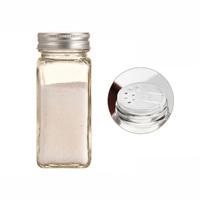Bocaux en verre carrés vides pour assaisonnements, qualité alimentaire, mini 4oz 120ml, avec bouchons en aluminium