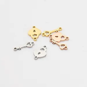wholesale Mini concentric lock double hole heart couple charms bracelet accessory
