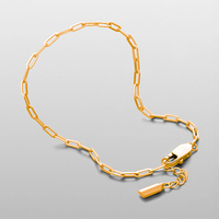 Bracelet simple pour homme EManco, chaîne en acier inoxydable de 2 mm, style trombone, réglable, accessoires de mode, cadeaux d'anniversaire, vente directe