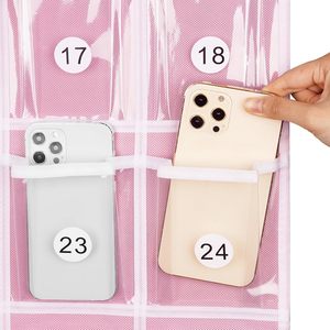 36 Pocket Hanging Organizer Pink <b>Wall</b> Door <b>Mount</b> Storage For Classroom Cell <b>Phone</b> Calculator Organizing - Product Image 3