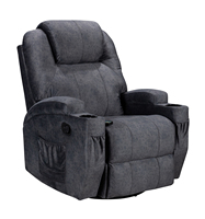 Fauteuil inclinable électrique HOMERS pour personnes âgées avec moteur Okin, en cuir PU, massage et chauffage, canapé individuel pour soins aux seniors