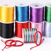 Cordon en Nylon Coloré 1mm, Fil Soyeux en Satin pour Bracelet Shamballa Tressé, Nœud Chinois, Fabrication de Bijoux et Perlage