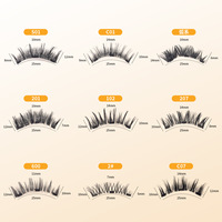 Kit d'extensions de cils magnétiques 3D réutilisables, faits à la main, doux et naturels, sans colle, avec applicateur de cils magnétiques