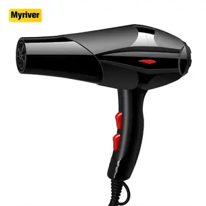 Myriver-secador de pelo para el hogar, máquina de secado de cabello de alta potencia con viento Natural, color negro, Ac/Dc, 2000W