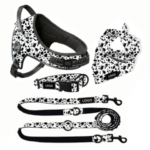 Yeni tasarımcı Denim köpek koşum tasma seti ağır ayarlanabilir özel Jean dayanıklı Pet malzemeleri rahat yürüyüş dişli - Product Image 2