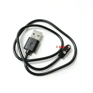 2pin kabel pengisi daya magnetik USB 2.54 pitch usb ke 2 pogo pin kabel pengisi daya magnetik pria untuk jam tangan pintar GT88 G3 KW18 Y3 GT68