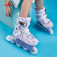 Patins à roulettes ajustables pour enfants avec roues lumineuses, chaussures de patinage pour sports de plein air pour débutants