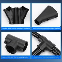 Connecteur en T pour tuyau ondulé en plastique, ignifuge, type T, type Y, attache-câble en nylon PA66, compatible AD7-AD54.5, à extrémité ouverte variable