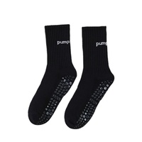 Chaussettes de yoga mi-mollet pour femmes, en coton, antidérapantes, pour le fitness, la course, l'aérobic, usage intérieur, motif uni