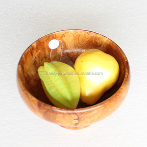 Bol à salade en bois de <span class=keywords><strong>racine</strong></span> de <span class=keywords><strong>sapin</strong></span> naturel sculpté à la main, rond, grand, faible MOQ, pour la cuisine - Product Image 4