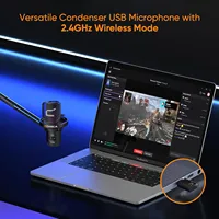 Microphone Gaming USB Comica Uni Pro avec Suppression du Bruit, RGB, Bouton de Gain pour Streaming et Podcast