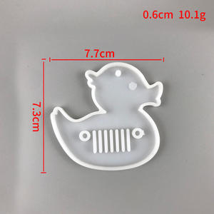 Moldes de fundición de resina hechos a mano para adornos decorativos DIY molde de llavero de pato de silicona estilo Ins 5566 - Product Image 2