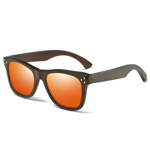 Gafas de Sol Cuadradas de Bambú Personalizadas con Logotipo para Hombre y Mujer, Lentes de Espejo Coloridas, Gafas de Sol Polarizadas de Madera - Product Image 4