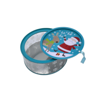 Boîtes rondes en métal PVC pour emballages de bonbons et de biscuits de qualité alimentaire, couvercle transparent, boîte à thé rectangulaire