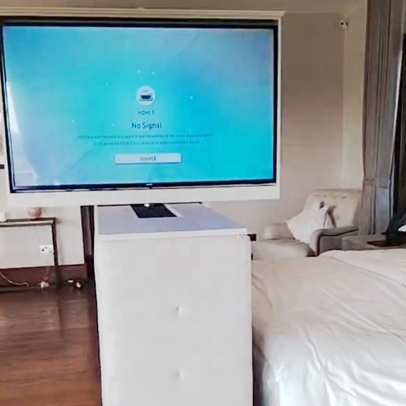 JGST Remote Control Motorized Rotating 180 Degree Hidden Cabinet Desktop up TV Lift Swivel Mechanism 32-75 TV Cold Rolled Steel