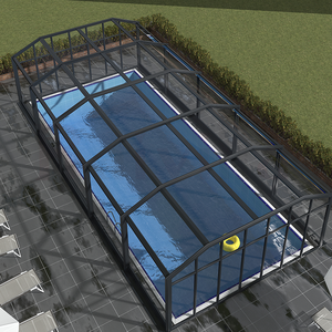 <span class=keywords><strong>Véranda</strong></span> <span class=keywords><strong>rétractable</strong></span> à toit vitré isolant avec cadre coulissant au design moderne, pour serre, moulures inclinées pour villas, couverture de <span class=keywords><strong>piscine</strong></span> - Product Image 5