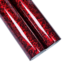 Haute qualité protéger voiture peinture PET brillant forgé Film de fibre de carbone rouge brillant forgé enveloppe de fibre de carbone
