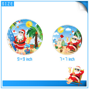 Suprimentos para Festa de Natal e Verão: Pratos de Papel, Guardanapos, Copos, Toalhas de Mesa e Talheres para Decoração de Jantar Festivo e Celebração de Feriados - Product Image 3