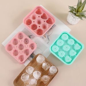 Nouvel arrivage d'usine : Moule à glaçons rond en silicone de qualité alimentaire, tendance, avec couvercle, pour boules de glace, moule à rose personnalisé, congélation rapide, démoulage facile - Product Image 2
