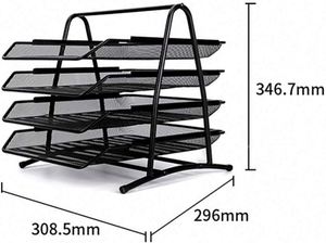 High Quality 4 Layer <b>Metal</b> Mesh Desk Organizer Office A4 Paper Document <b>File</b> Tray - Product Image 5