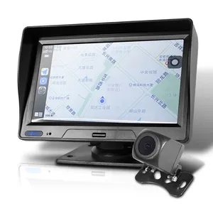Rádio multimídia para carro, rádio multimídia portátil de 7 polegadas com som estéreo, monitor para navegação gps, conexão com espelho, para ios e android