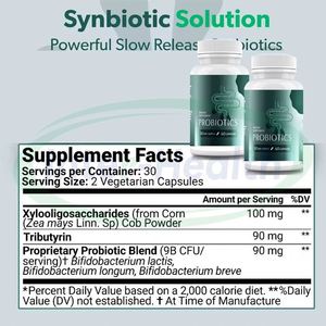 OEM Darmgezondheid en Immuun Gezondheid Prebiotische en Probiotische Capsules Multi-Strain Probiotica voor Vrouwen en Mannen - Product Image 3