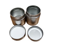 Boîte en métal ronde hermétique personnalisée de qualité alimentaire pour thé vert, vide, 30g 40g, pour matcha et épices, avec couvercle en plastique
