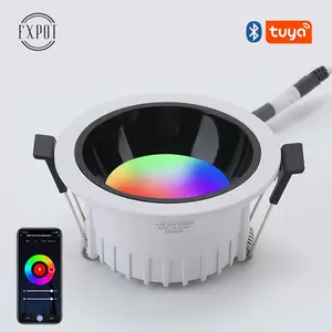 Fxpot Smart Led Downlight Rgb Full Color Alexa Bluetooth luces led downlight 10W 15W Tuya Smart Led Downlight