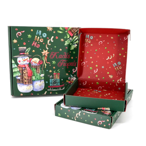 Boîtes d'emballage de biscuit de Noël de papier enduit brillant de fournisseur Fenêtre sûre de nourriture a découpé l'impression faite sur commande disponible - Product Image 3
