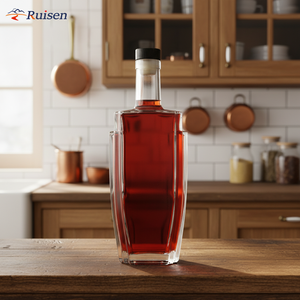 Bouteille de vin au design unique et de forme irrégulière, contenants pour <span class=keywords><strong>alcool</strong></span>, spiritueux, tequila, emballage en verre transparent - Product Image 1
