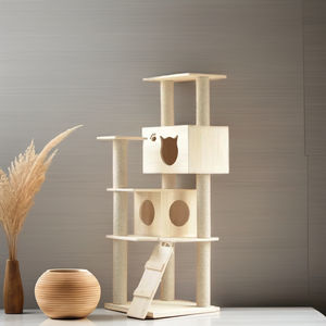 Menara kucing mewah berkelanjutan kayu Kondominium dan furnitur hewan peliharaan Sisal dengan penggaruk mendaki dan rumah bermain hadiah Natal sempurna - Product Image 2