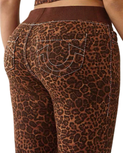 Peeqi h001 vendita all'ingrosso da <span class=keywords><strong>donna</strong></span> True Set a due pezzi con stampa <span class=keywords><strong>leopardata</strong></span> alla moda manica corta pantaloni a zampa corta 2 pezzi completo <span class=keywords><strong>donna</strong></span> - Product Image 3