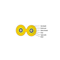 Câble à fibres optiques blindé intérieur duplex G652D G657A1, tressé en acier Kevlar, 2 cœurs, gaine serrée, cordon de brassage FTTH