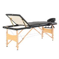 Table de Massage Portable réglable en hauteur professionnelle Salon de beauté lit de Massage de cils de jambe en bois